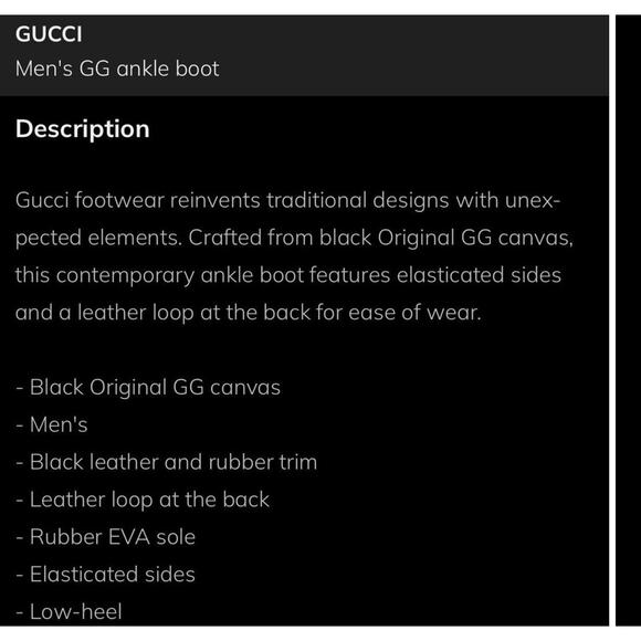 NIB Gucci GG Men's 9 US 9.5 Jacquard Canvas Ankle Chelsea Boots Black $1,150 - Picture 11 of 12